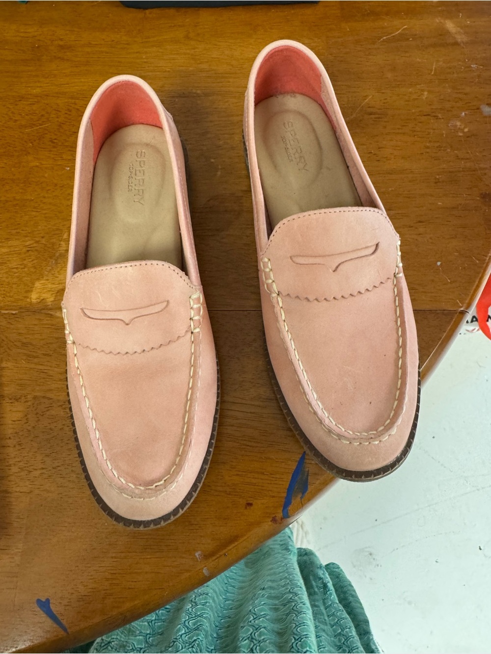 Sperry Pink Penny Loafers size 8